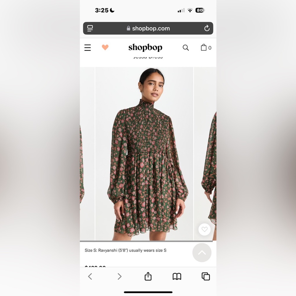 Floral Green Long Sleeve Dress